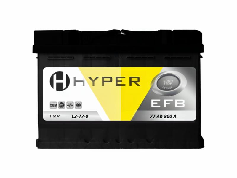 Автомобильный аккумулятор HYPER EFB 77Ah 800A