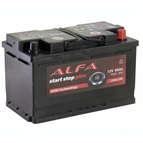 Аккумулятор ALFA AGM / 80Ah / 800А