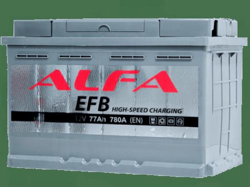 Автомобильный аккумулятор ALFA EFB 77Ah 780A R+