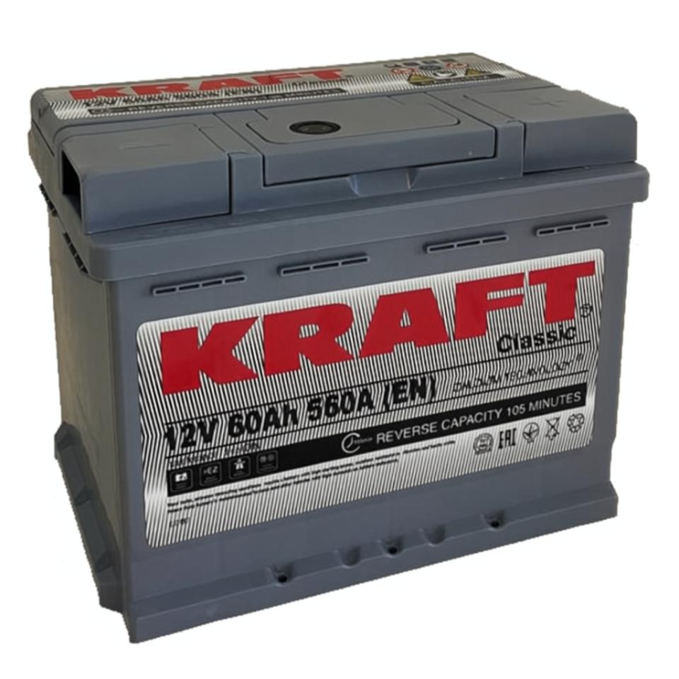 Автомобильный Аккумулятор KRAFT Classic 60Ah R+ 560A низкий