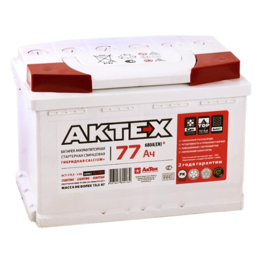 Автомобильный аккумулятор AKTEX 77Ah 680A R+