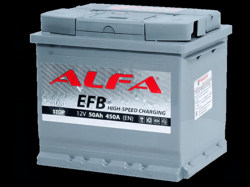 Аккумулятор ALFA EFB 50Ah 450A R+