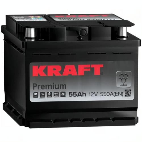 Аккумулятор Kraft Premium / 55Ah / 550А / короткий