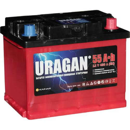 Автомобильный аккумулятор URAGAN 55Ah 450A R+