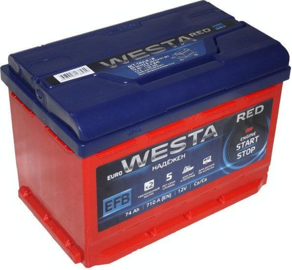 Автомобильный аккумулятор Westa RED EFB 74Ah 710A R+