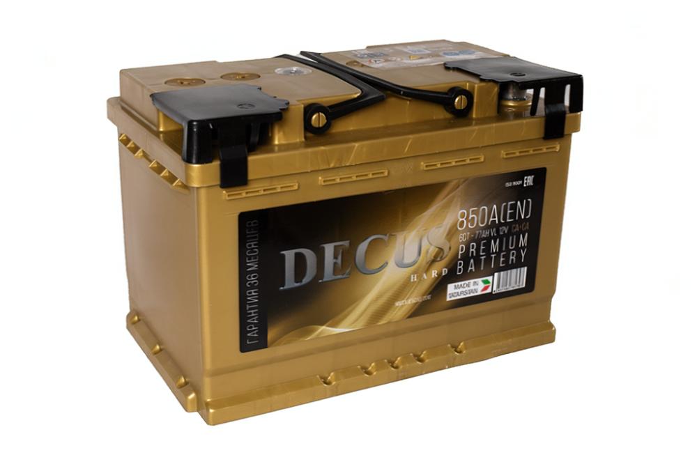 Автомобильный аккумулятор DECUS золото 77Ah 850A L+