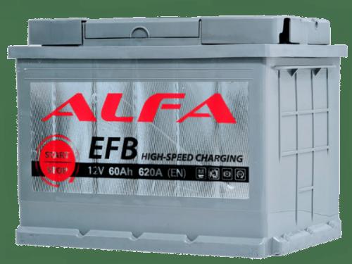 Автомобильный аккумулятор ALFA EFB 60Ah 620A R+