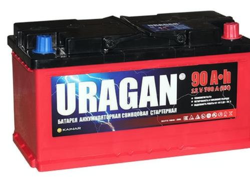 Автомобильный аккумулятор URAGAN 90Ah 750A R+