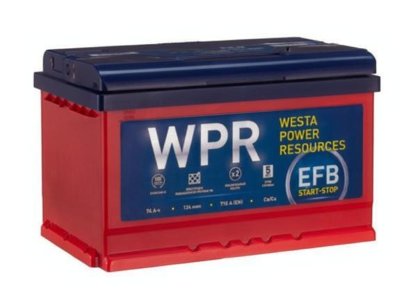 Автомобильный аккумулятор WPR EFB 74 a/h 750A