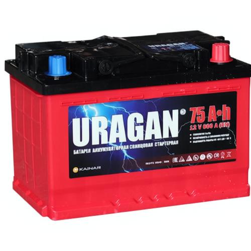 Автомобильный аккумулятор URAGAN 75Ah 600A R+