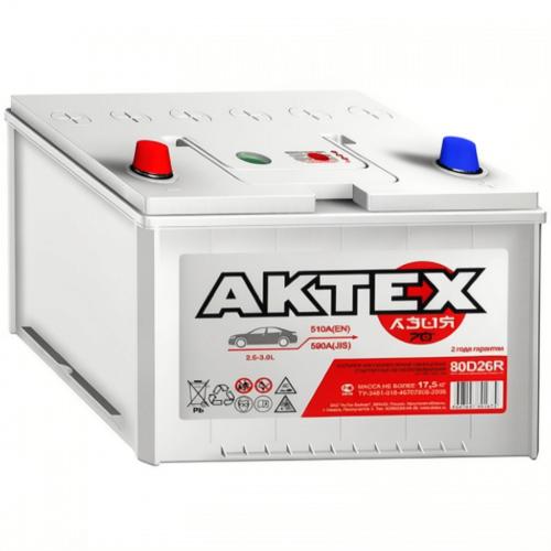 Аккумулятор АкТех 80B26R / 70Ah / 510А / Asia / Прямая полярность