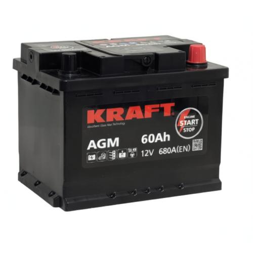 Аккумулятор Kraft AGM / 60Ah / 680А