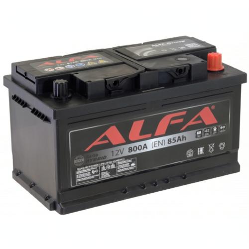 Аккумулятор Alfa Hybrid 85 R / 85Ah / 800А / низкий