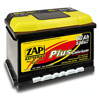 Аккумулятор ZAP PLUS (60 Ah) 520 A, 12 V Обратная, R+ LB2 ZAP-560 77