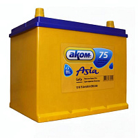 Аккумулятор AKOM Asia (75 Ah) 630 A, 12 V Обратная, R+ D26 6CT-75VL