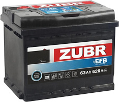 Автомобильный Аккумулятор ZUBR EFB 63Ah R+ 620A