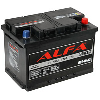 Аккумулятор ALFA (75 Ah) 720 A, 12 V Обратная, R+ L3 AL750E