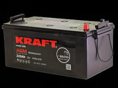 Автомобильный аккумулятор KRAFT Premium AGM 220 Ah 1400A L+ R+