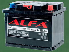 Автомобильный аккумулятор ALFA Hybrid 60 540AAh R+