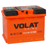 Аккумулятор VOLAT Prime (60 Ah) 590 A, 12 V Прямая, L+ L2 VP601