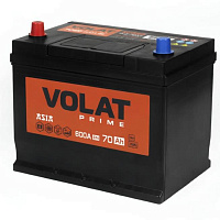 Аккумулятор VOLAT Prime Asia (70 Ah) 600 A, 12 V Прямая, L+ D26 VP701J