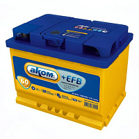 Аккумулятор AKOM +EFB (60 Ah) 560 А, 12 V Прямая, L+ L2 6СТ-60VL