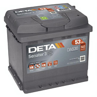 Аккумулятор DETA (53 Ah) 540 A, 12 V Обратная, R+ L1