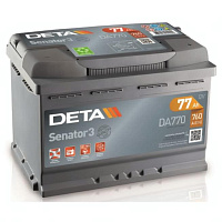 Аккумулятор DETA (77 Ah) 760 A, 12 V Обратная, R+ L3