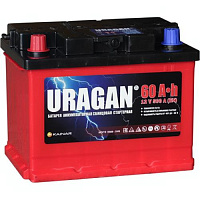 Аккумулятор URAGAN 60Ah 500A L+