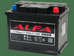 Автомобильный аккумулятор ALFA STANDARD 62Ah 560A R+