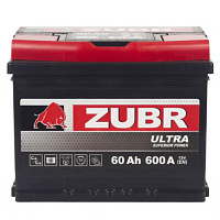 Аккумулятор Zubr Ultra 60 Ah, 600 A, 12 V, Прямая полярность, L+, L2