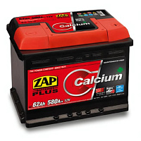 Аккумулятор ZAP PLUS (62 Ah) 520 A, 12 V Прямая, L+ L2 ZAP 562 65