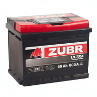 Аккумулятор Zubr Ultra 60 Ah, 600 A, 12 V, Прямая полярность, L+, L2, ZU601SK