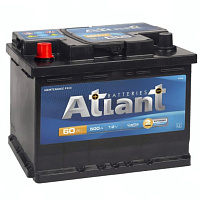 Аккумулятор ATLANT Blue (60 Ah) 500 A, 12 V Прямая, L+ L2 AT601E