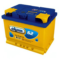 Аккумулятор AKOM 6CT (62 Ah) 540 A, 12 V Прямая, L+ L2 6CT-62VL