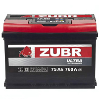 Аккумулятор Zubr Ultra 75 Ah, 760 A, 12 V, Прямая полярность, L+, L3