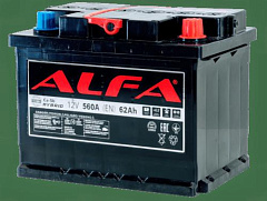 Автомобильный аккумулятор ALFA Hybrid 62Ah 560A R+