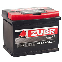 Аккумулятор Zubr Ultra 62 Ah, 600 A, 12 V, Обратная полярность, R+, LB2