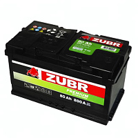 Аккумулятор Zubr Premium 80 Ah, 800 A, 12 V, Обратная полярность, R+, LB4