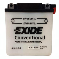 Аккумулятор для мотоцикла EXIDE BIKE (6 Ah) 40 A, 6 V Обратная, R+ 6N6-3B 6N6-3B