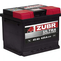 Аккумулятор Zubr Clarios 45 Ah, 400 A, 12 V, Обратная полярность, R+, L1