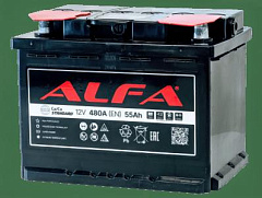 Автомобильный аккумулятор ALFA STANDARD 55Ah 480A R+