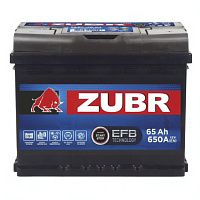 Аккумулятор ZUBR EFB (65 Ah) 650 A, 12 V Обратная, R+ L2 ZUE650F