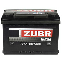 Аккумулятор Zubr Ultra 70 Ah, 680 A, 12 V, Обратная полярность, R+, L3