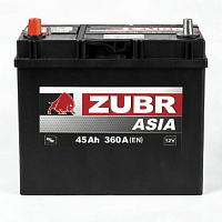 Аккумулятор Zubr Clarios 45 Ah, 360 A, 12 V, Прямая полярность, L+, B24