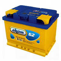 Аккумулятор AKOM 6CT (62 Ah) 540 A, 12 V Обратная, R+ L2 6CT-62VL