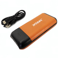 Зарядное устройство XTAR PB2C-orange для аккумуляторных элементов с USB кабелем