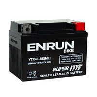 Аккумулятор для мотоцикла ENRUN (4 Ah) 50 A, 12 V Обратная, R+ YTX4L-BS YTX4L-BS(MF)ENRUN