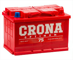 Автомобильный аккумулятор CRONA 75Ah 600A R+