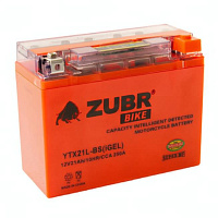 Аккумулятор для мотоцикла ZUBR (21 Ah) 250 A, 12 V Обратная, R+ YTX21L-BS YTX21L-BS (iGEL)ZUBR